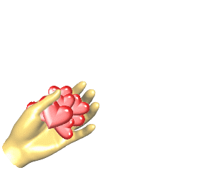 Gif animé coeurs main 